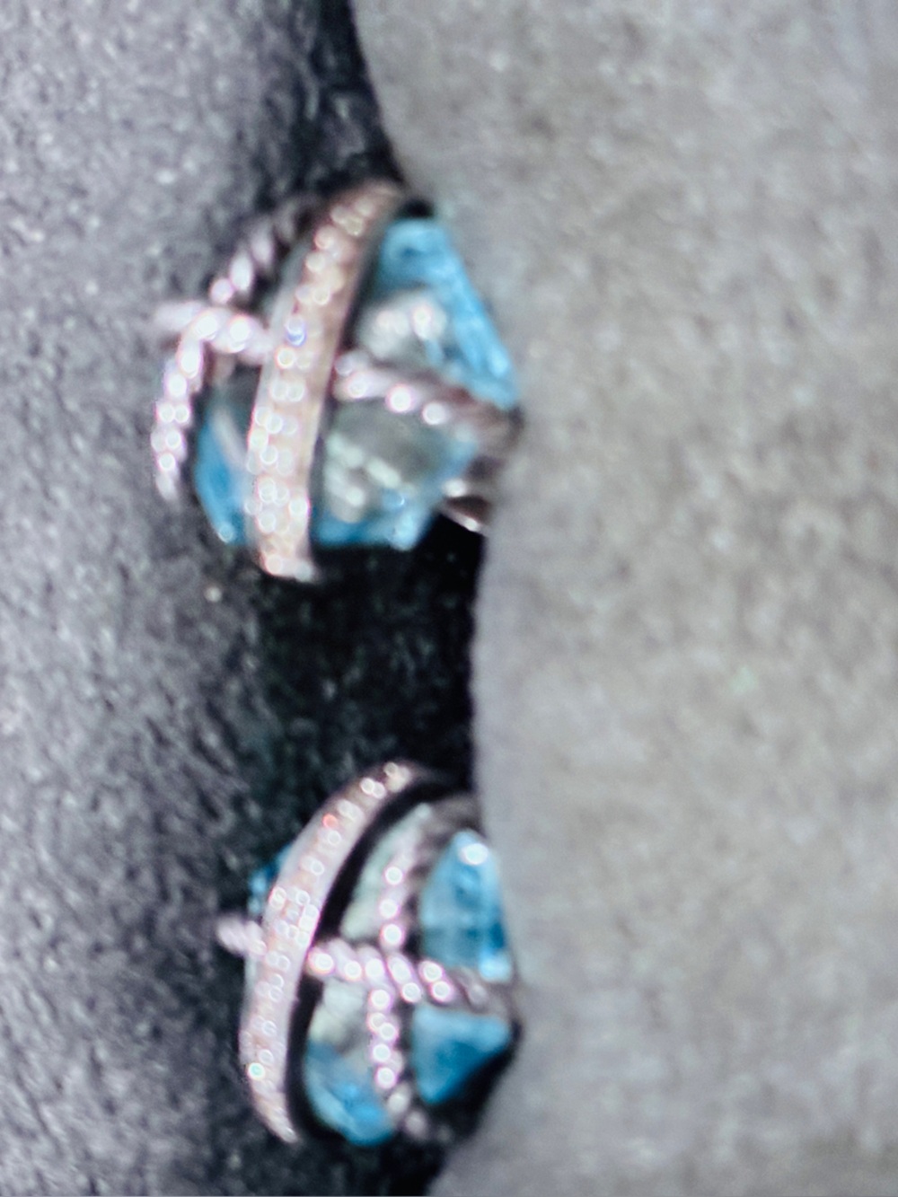 Blue Topaz cable Crisscross Stud Earrings